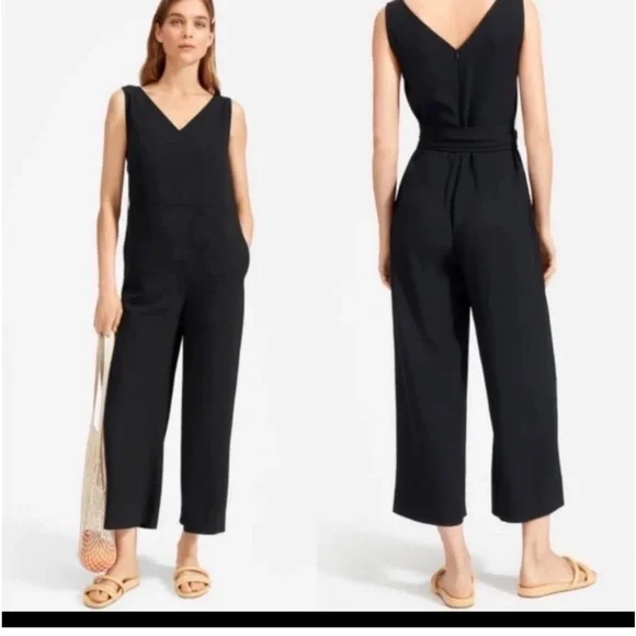 Everlane Japanese GoWeave Black Jumpsuit NWT